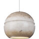 Radiance Collection 1 Light 12 inch Polished Chrome and Greco Travertine and White Pendant Ceiling Light