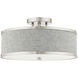 Park Ridge 3 Light 15 inch Brushed Nickel Semi Flush Ceiling Light 