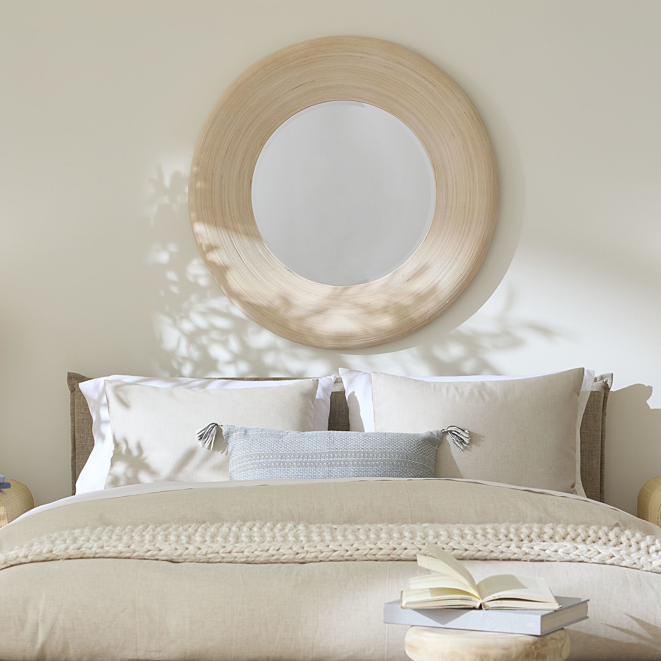 Paddock 39 X 39 inch Cream Bamboo Mirror