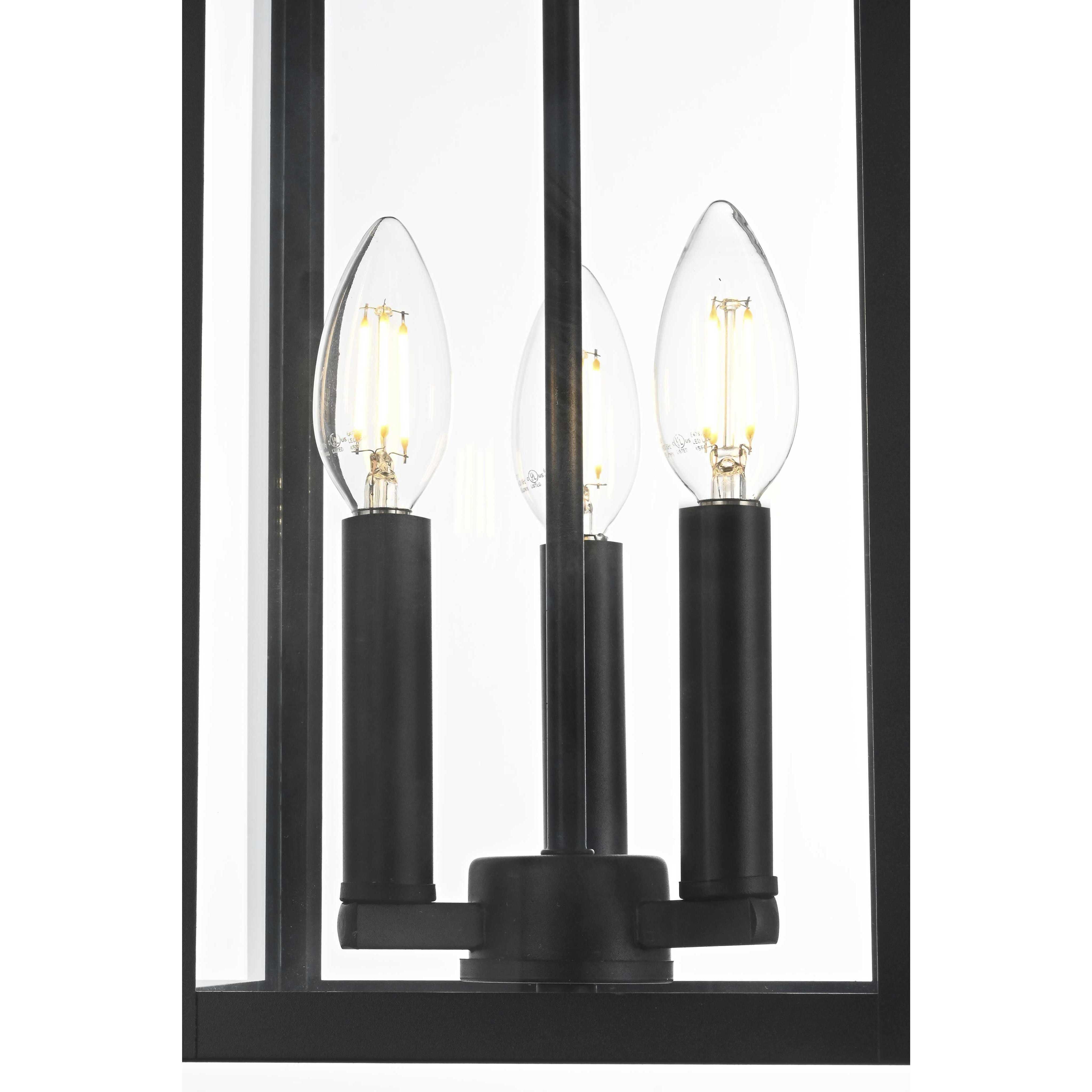 Carlisle 3 Light 9 inch Black Outdoor Pendant