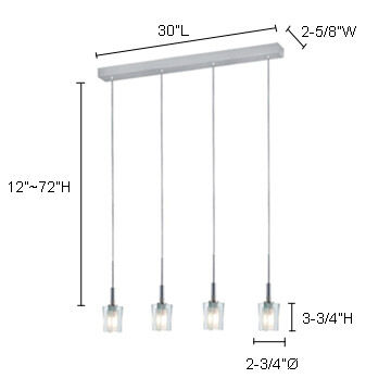 Akina 4 Light Satin Nickel Pendant Ceiling Light