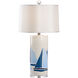 Jamie Merida 35 inch 100.00 watt Blues/White Glaze/Clear Table Lamp Portable Light