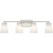 Contemporary 4 Light 32 inch Brushed Nickel Bathroom Vanity Light Wall Light