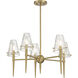 Shellbourne 5 Light 26 inch Warm Brass Chandelier Ceiling Light