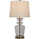 Cameron 30 inch 150 watt Clear Seeded and Gold and Off-White Table Lamp Portable Light