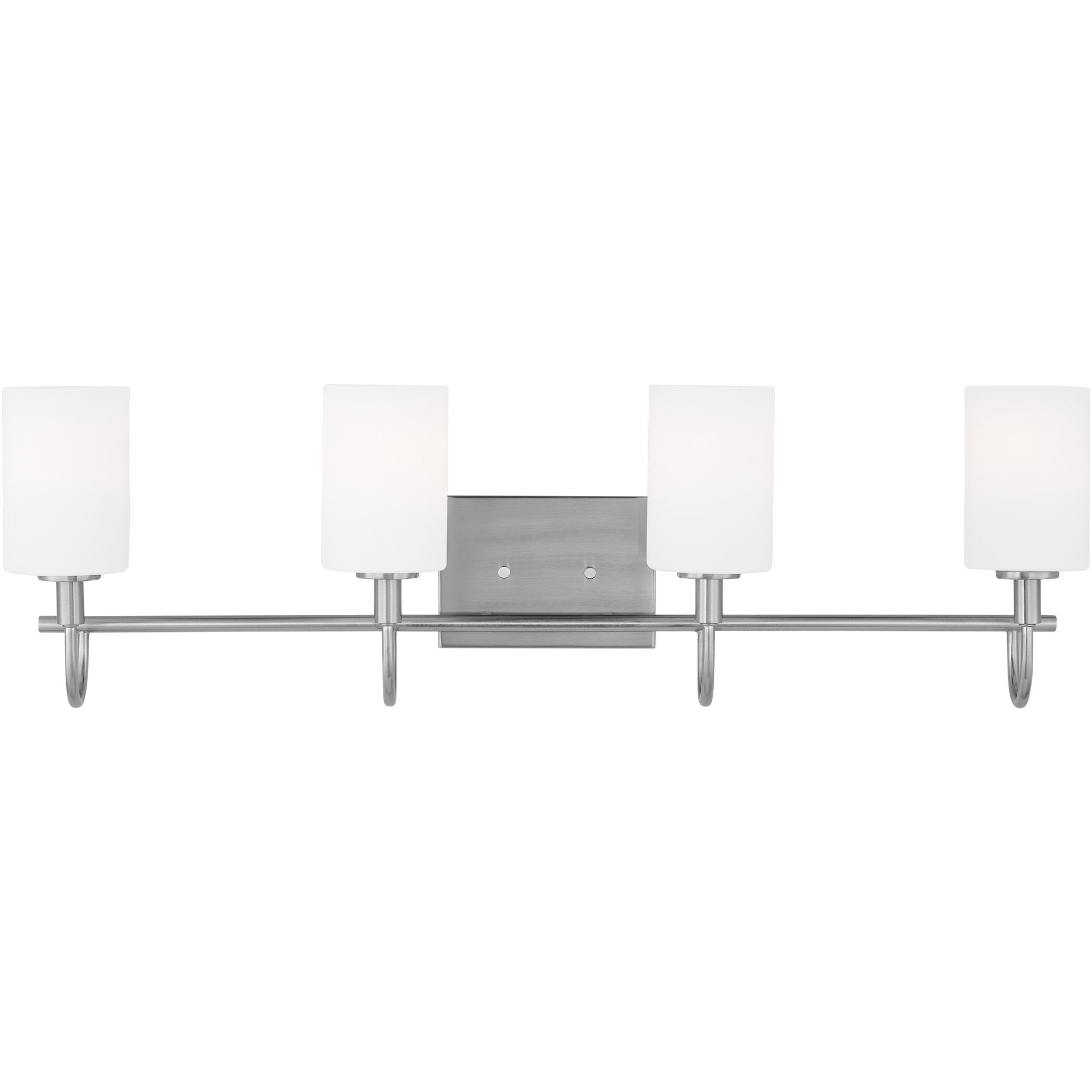 Oak Moore 4 Light 33.88 inch Brushed Nickel Bath Vanity Wall Light