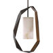 Santos 1 Light 20.08 inch Gunmetal with Antique Brass with Alabaster Chandelier Ceiling Light