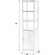 3- Tier 1 Door Narrow  Etagere Bookcase in Navy Blue