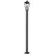 Gannon 3 Light 119.25 inch Black Outdoor Post Mounted Fixture in G9