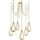 Ova 6 Light 38.5 inch Antique Brass Multi-Drop Chandelier Ceiling Light