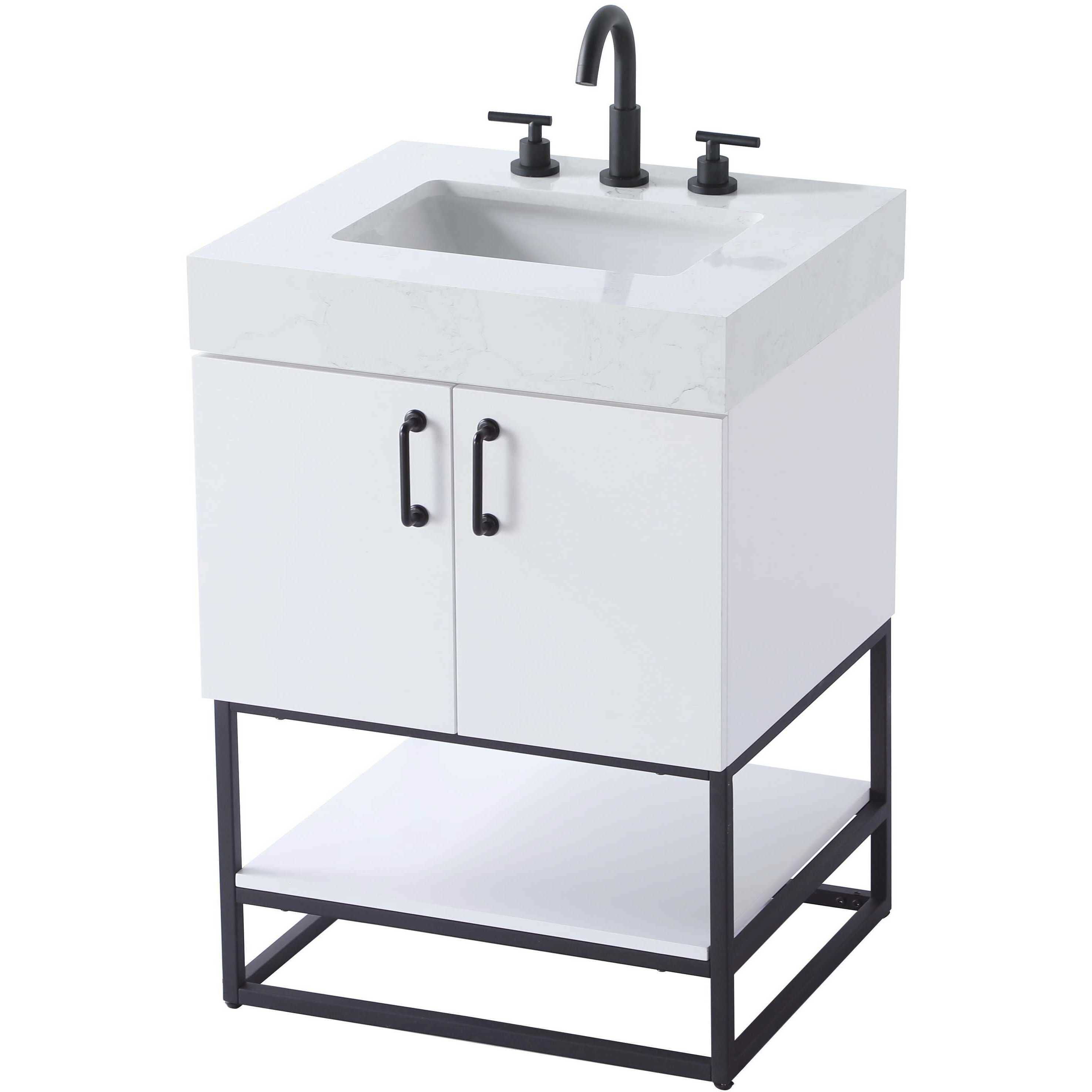 Caroline 24 X 34 inch White Bathroom Vanity Cabinet