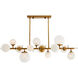 Troon 12 Light 56 inch Antique Brass Linear Chandelier Ceiling Light