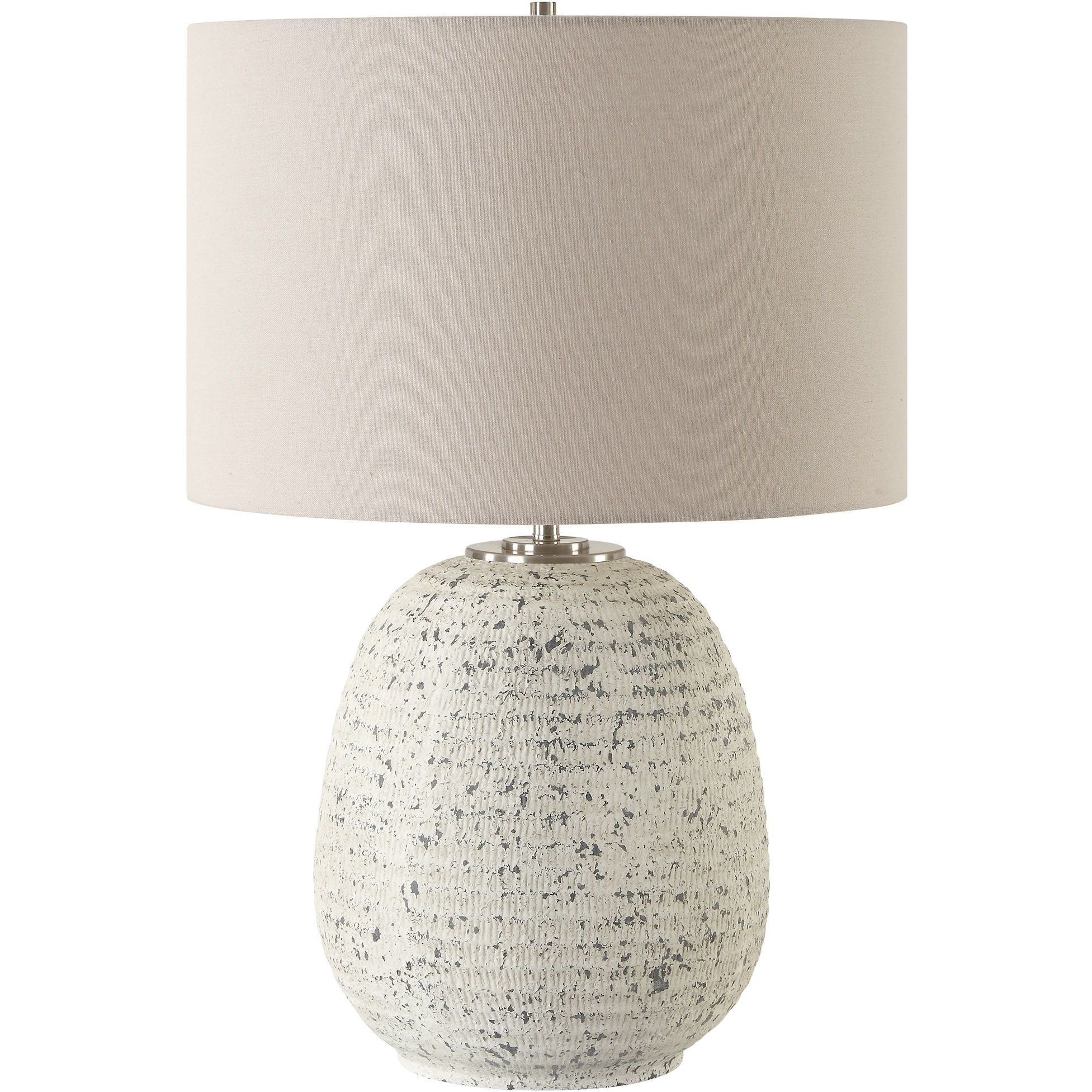 Danala 25.25 inch 150.00 watt Stone Ivory with Dark Gray Undertones and Brushed Nickel Table Lamp Portable Light