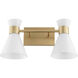 Beldar 2 Light 18.5 inch Aged Brass Vanity Light Wall Light