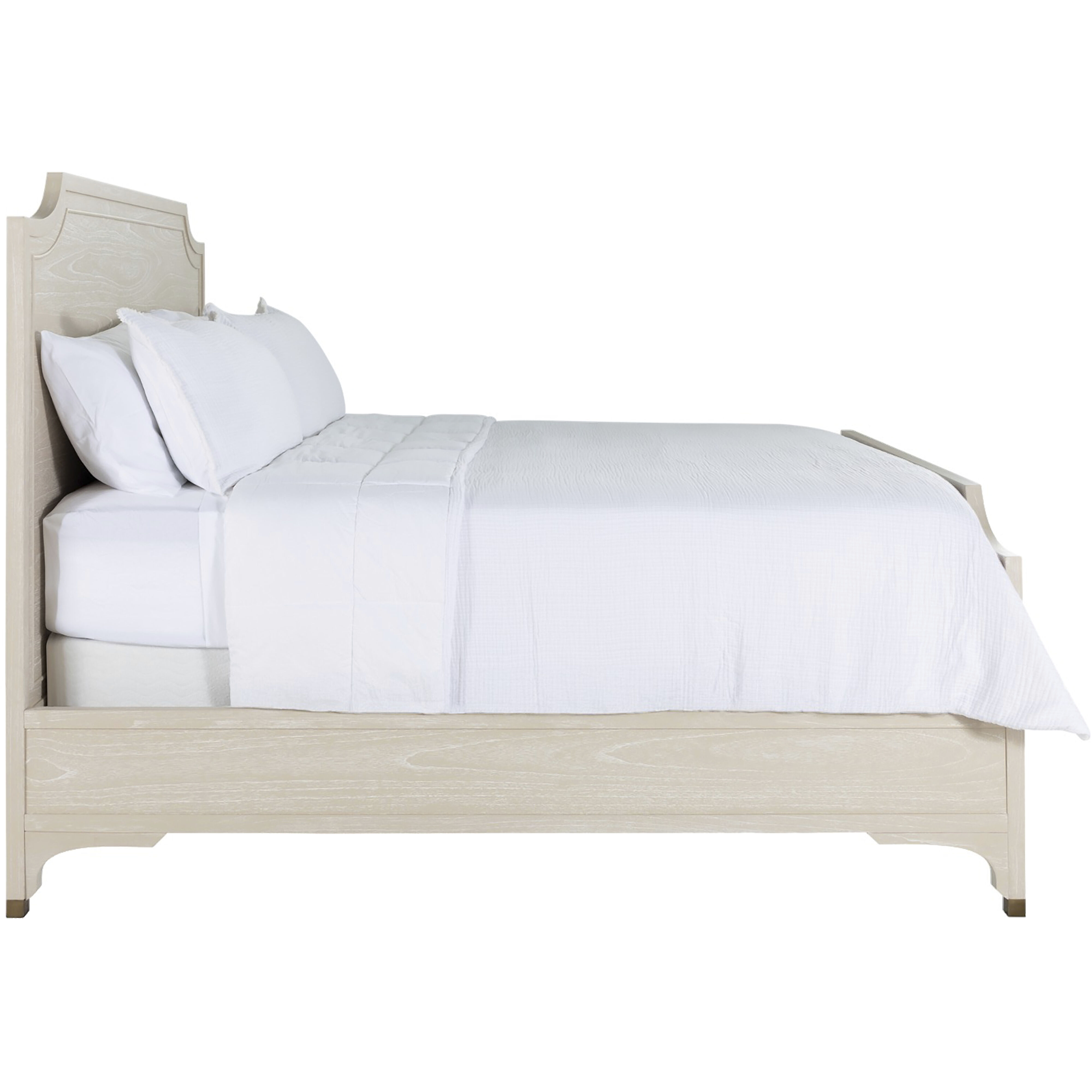 Alexandra Cerused White and Stained Gold Queen Bed