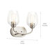 Valserrano 2 Light 15 inch Brushed Nickel Wall Mt Bath 2 Arm Wall Light