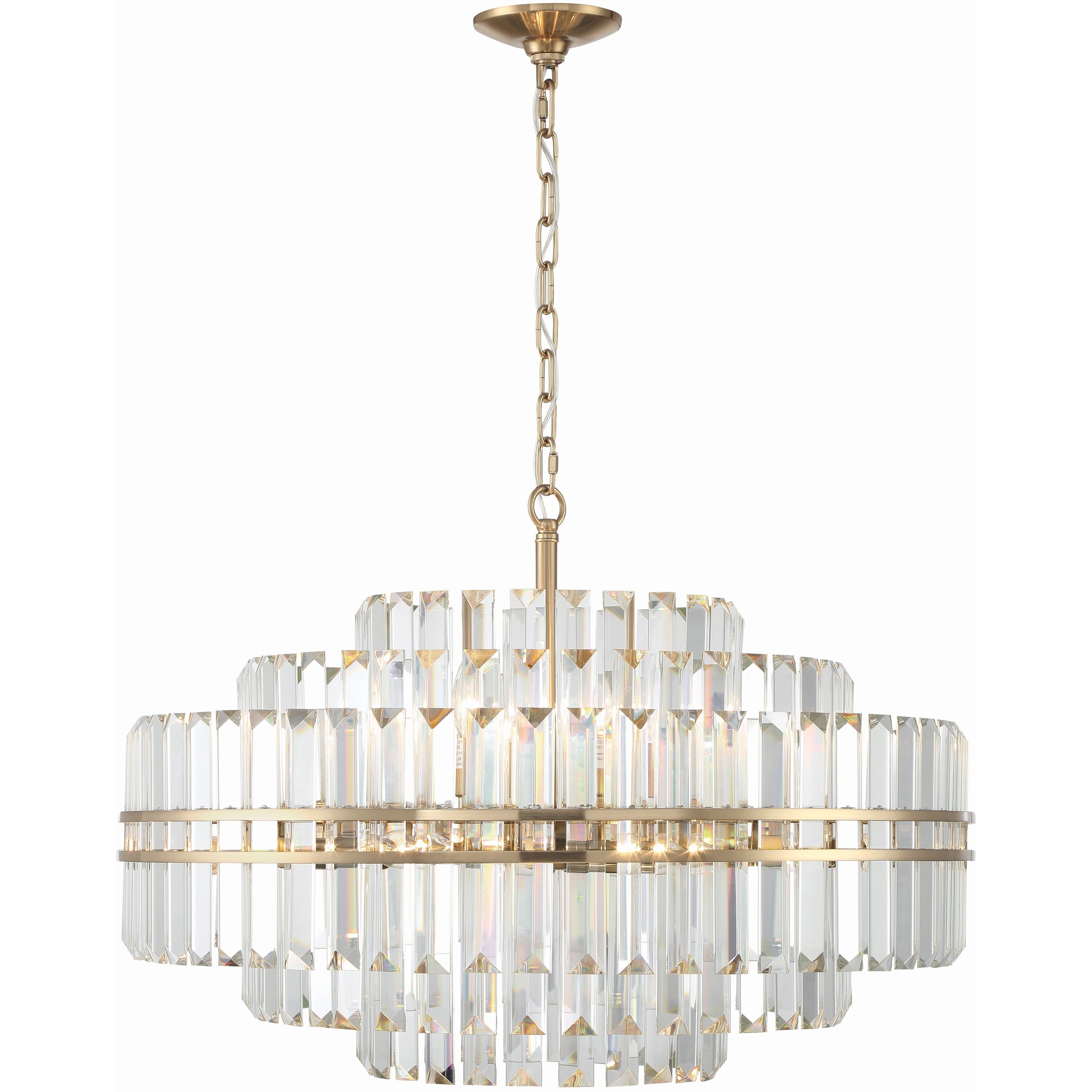 Hayes 16 Light 28 inch Aged Brass Chandelier Ceiling Light