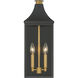 Hurstborne 2 Light 18.25 inch Dark Matte Black and Painted Legacy Brass Outdoor Wall Lantern