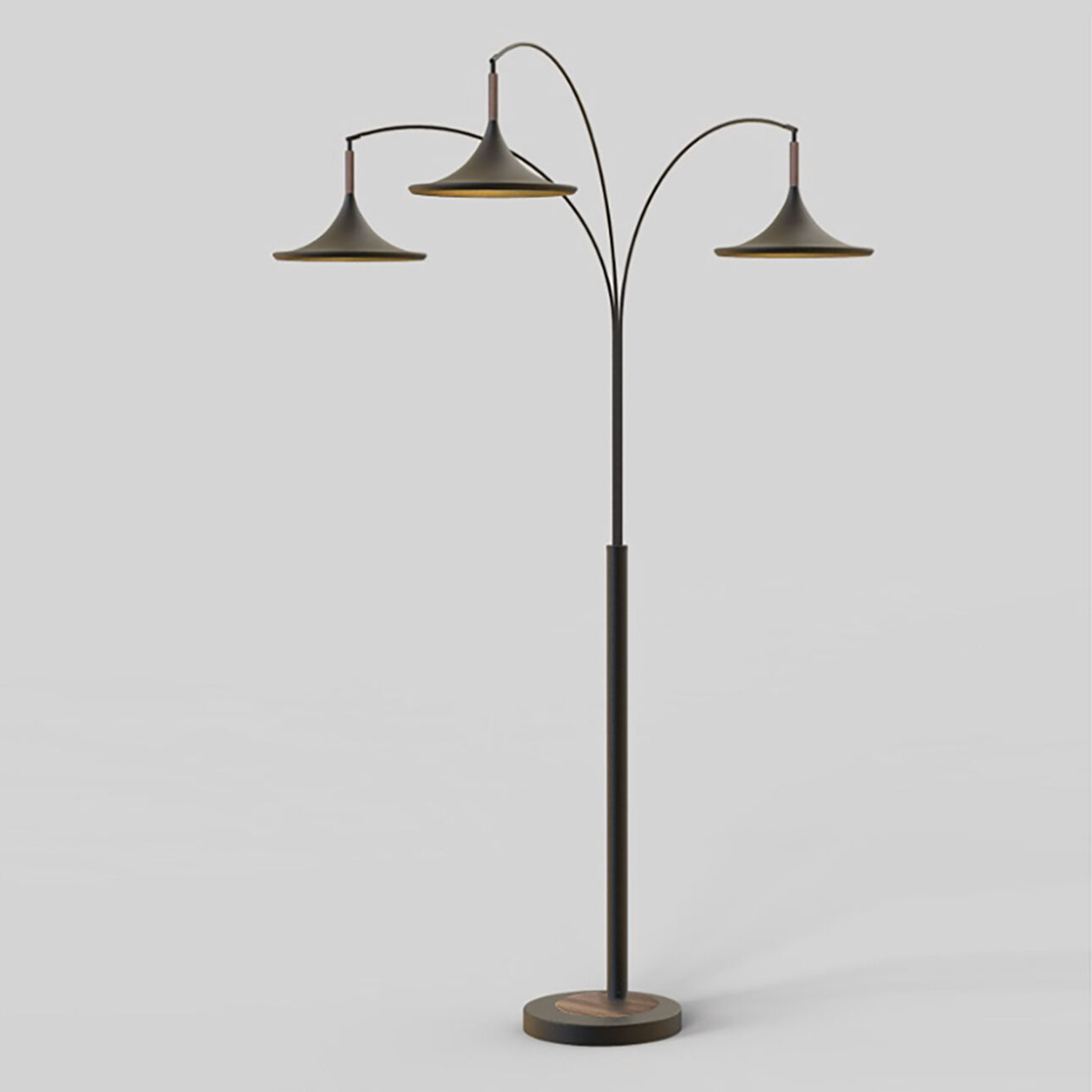 Lodi 92 inch 14.00 watt Matte Black and Walnut Arc Floor Lamp Portable Light