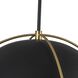 Dahlia 1 Light 17.62 inch Black and Brushed Brass Pendant Ceiling Light