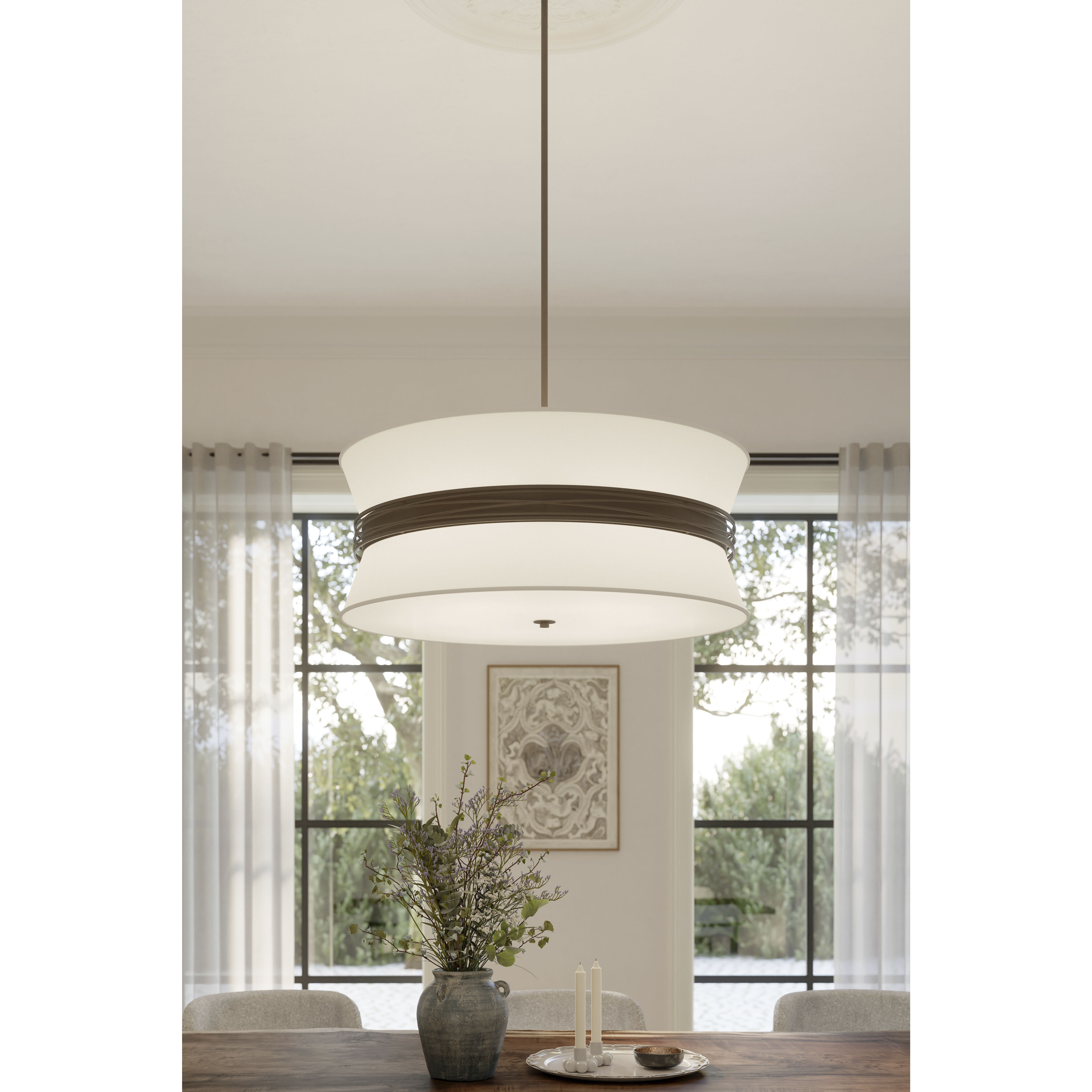Dalvor 6 Light 36 inch Dark Bronze Pendant Ceiling Light