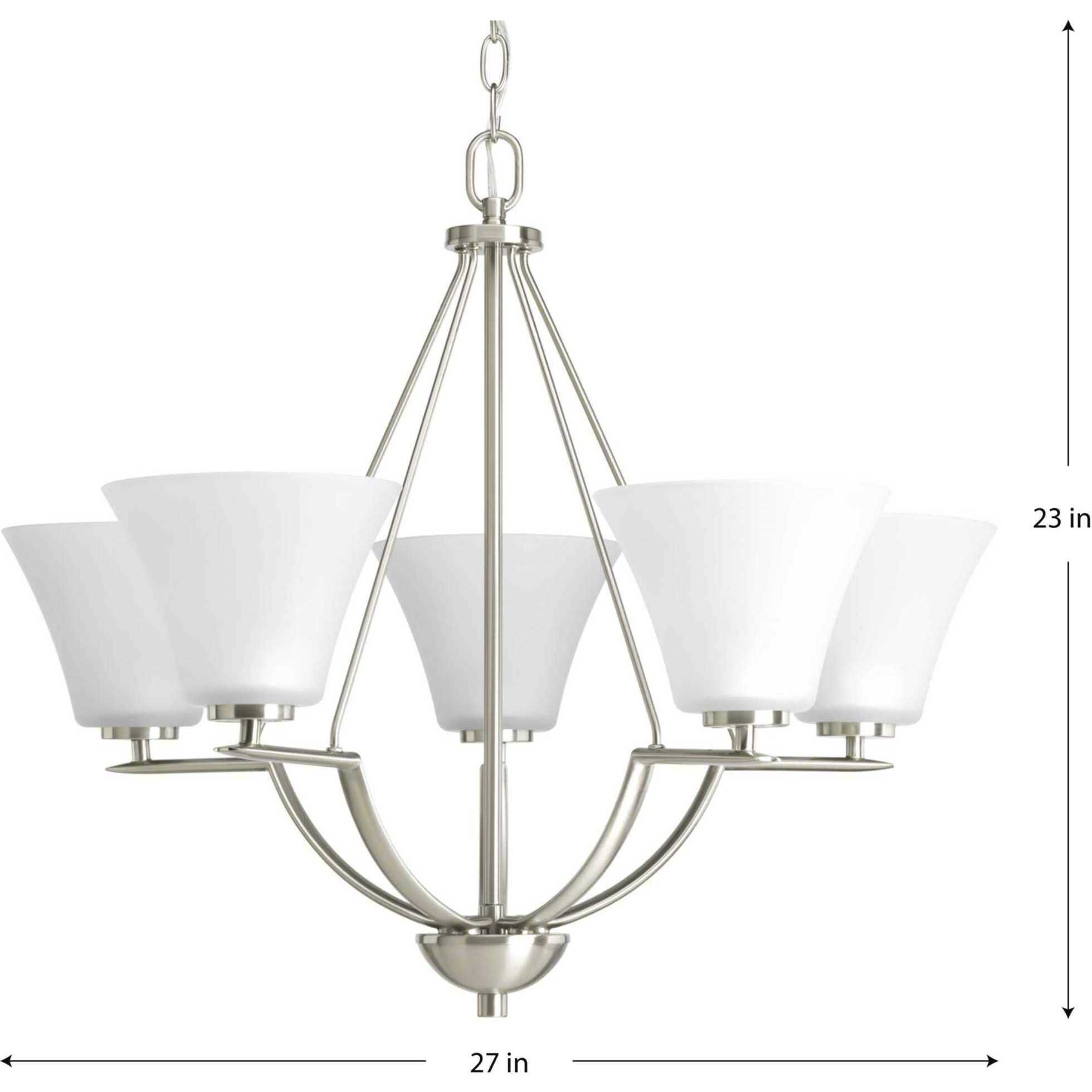 Annette St 5 Light 27 inch Brushed Nickel Chandelier Ceiling Light