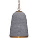 Creekside 1 Light 11 inch Slate Blue Wood Beads and Antique Brass Pendant Ceiling Light