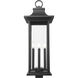 Tiberius 6 Light 34 inch Black Outdoor Post Mount Fixture in Clear Seedy Glass