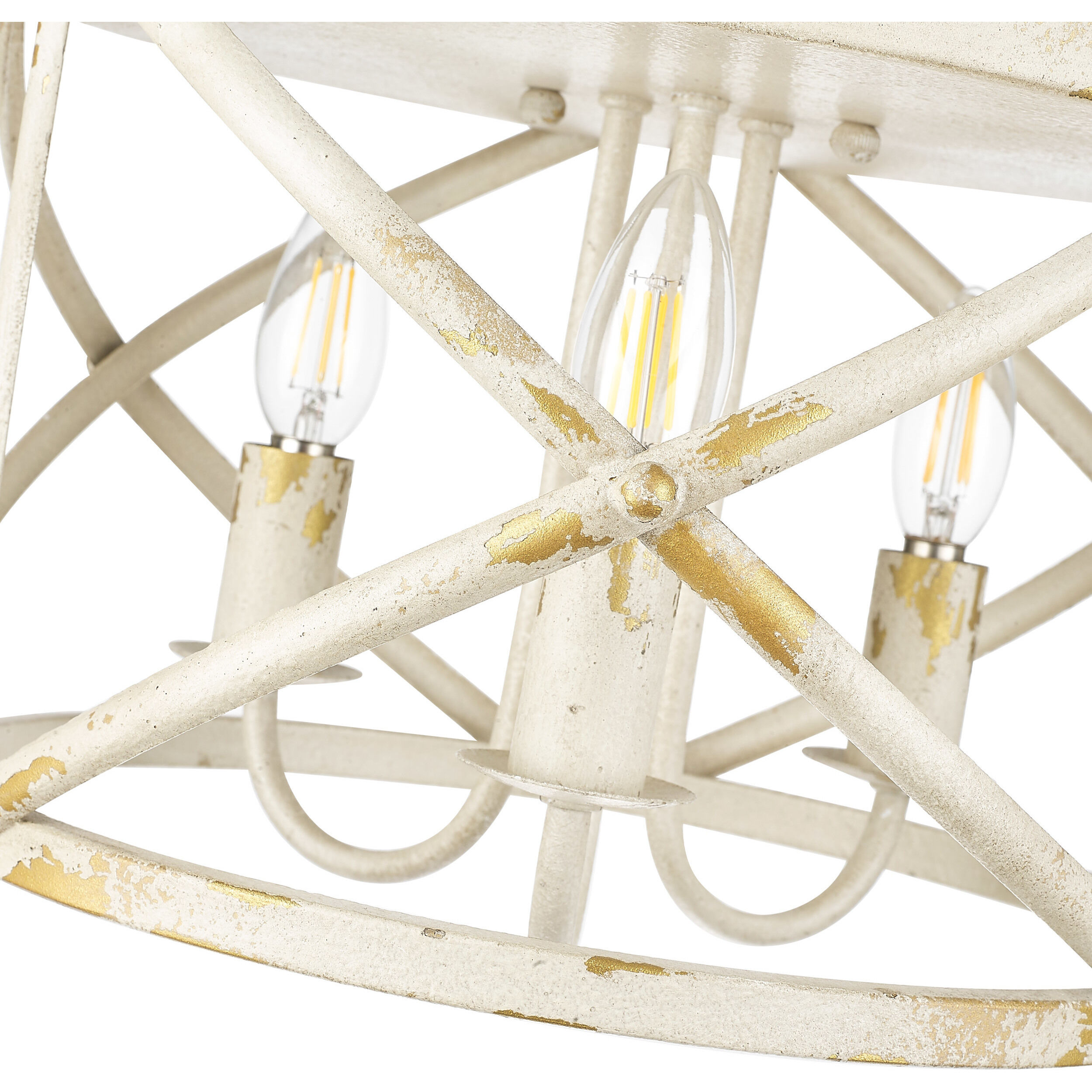 Alcott 3 Light 15 inch Antique Ivory Flush Mount Ceiling Light