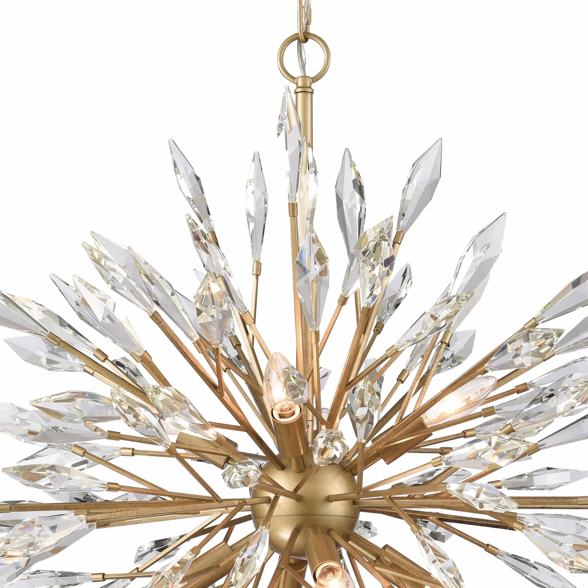 Crystal Fusion 8 Light 30 inch Peruvian Gold Chandelier Ceiling Light