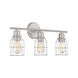 Industrial 3 Light 24 inch Brushed Nickel Bathroom Vanity Light Wall Light