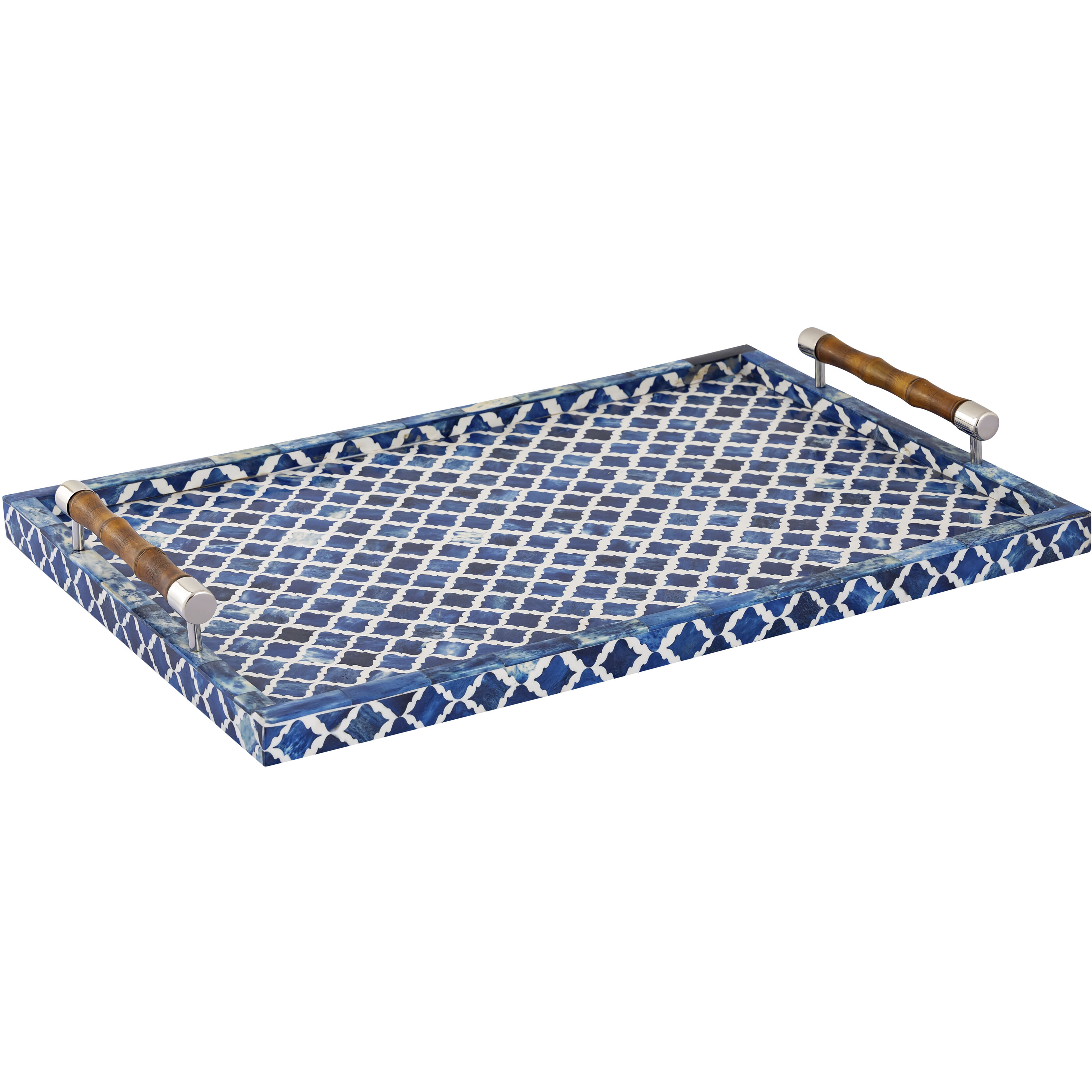 Tucker Blue with Polished Nickel and Natural Tray