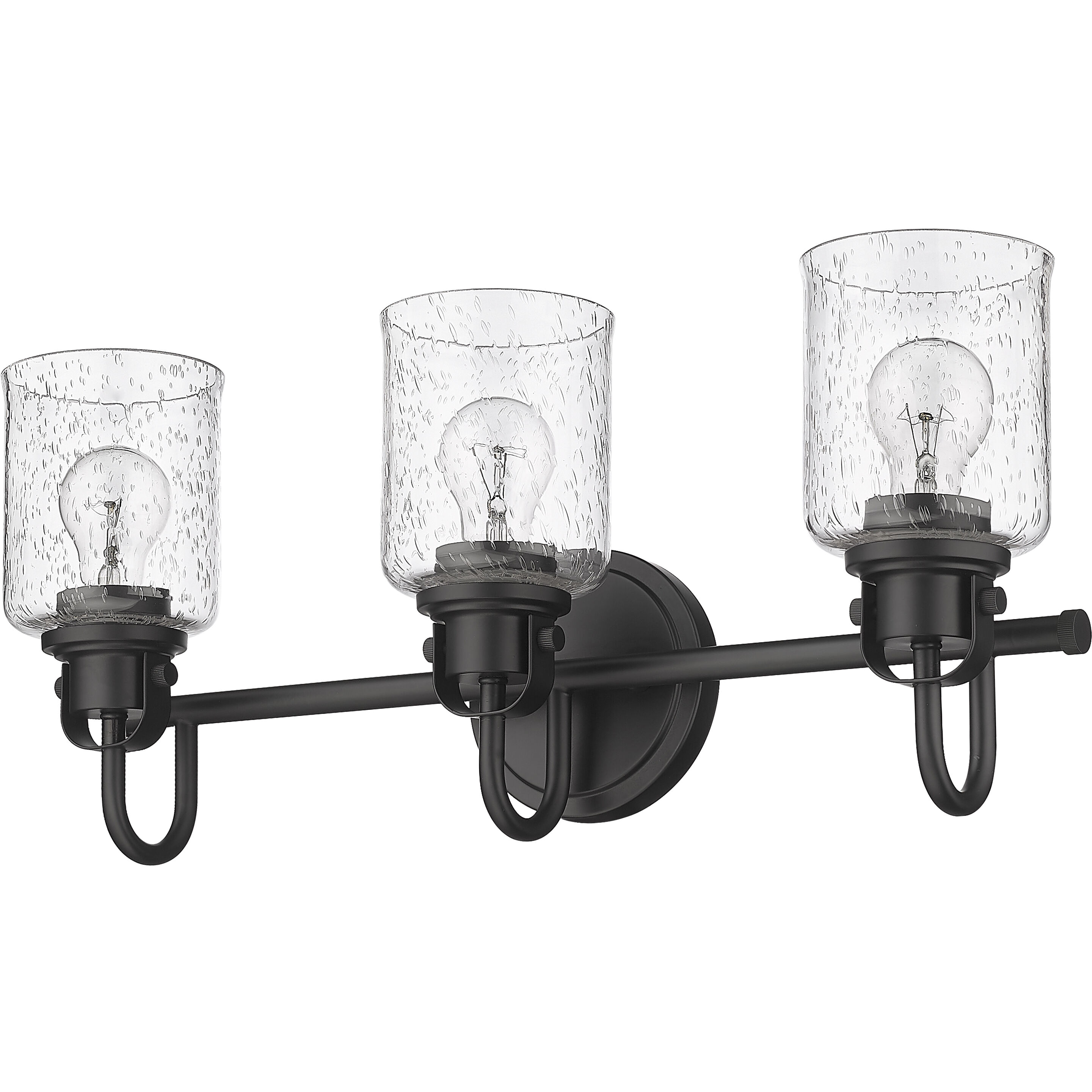 Kinsley 3 Light 22 inch Matte Black Bath Vanity Wall Light
