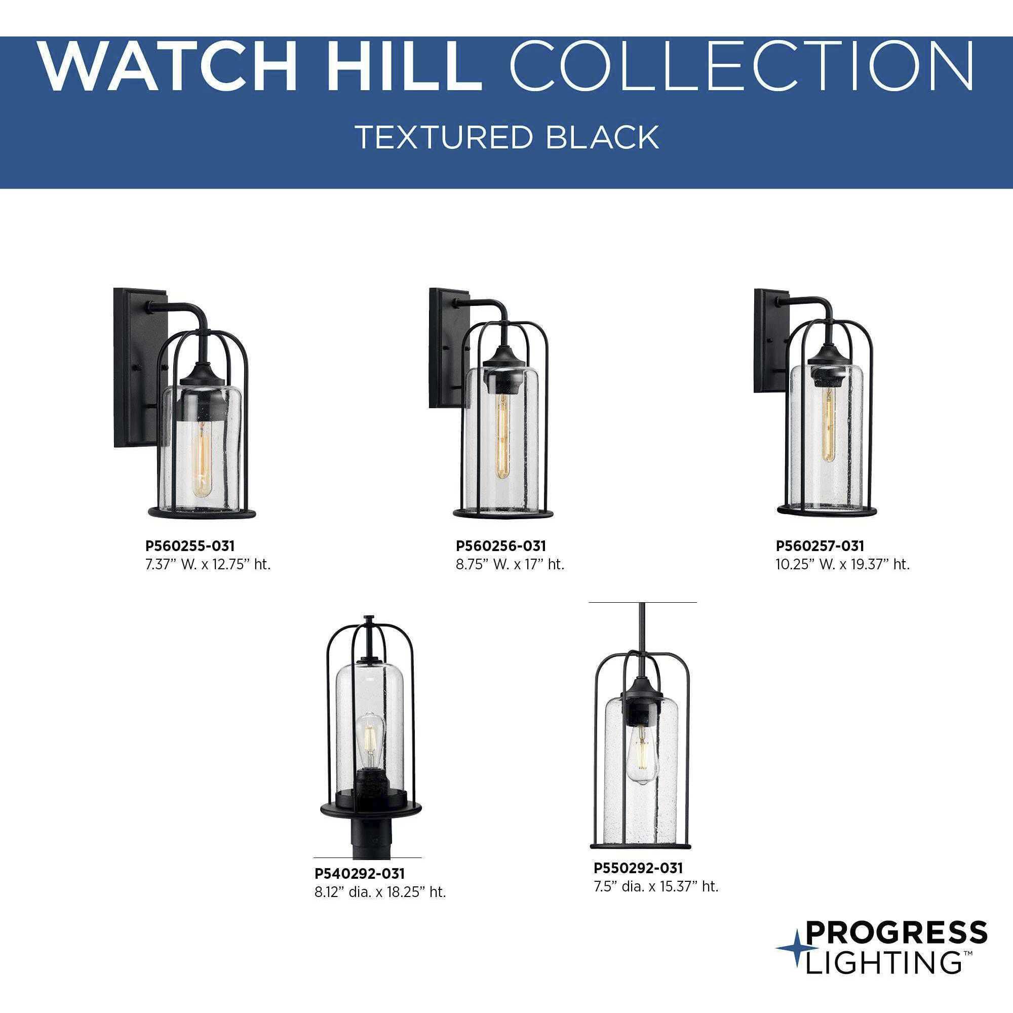 Watch Hill 1 Light 19 inch Textured Black Outdoor Wall Lantern