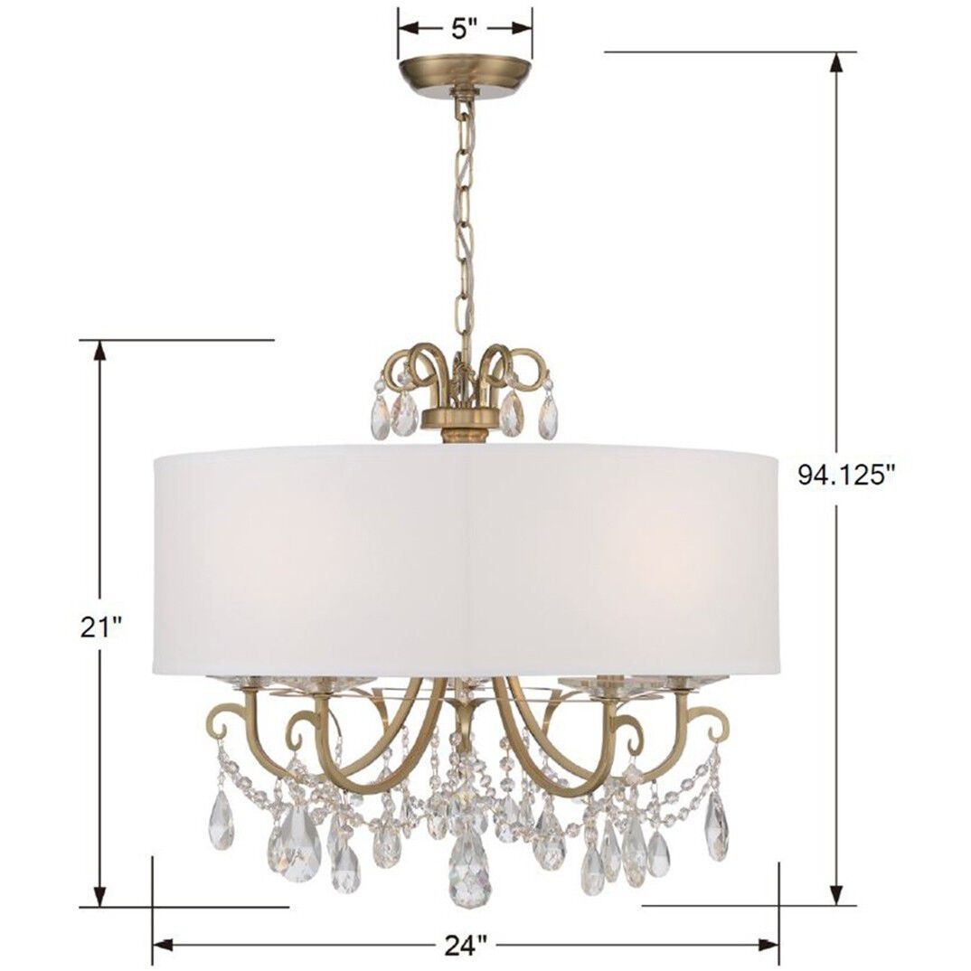 Othello 5 Light 24 inch Vibrant Gold Chandelier Ceiling Light in Clear Swarovski Strass