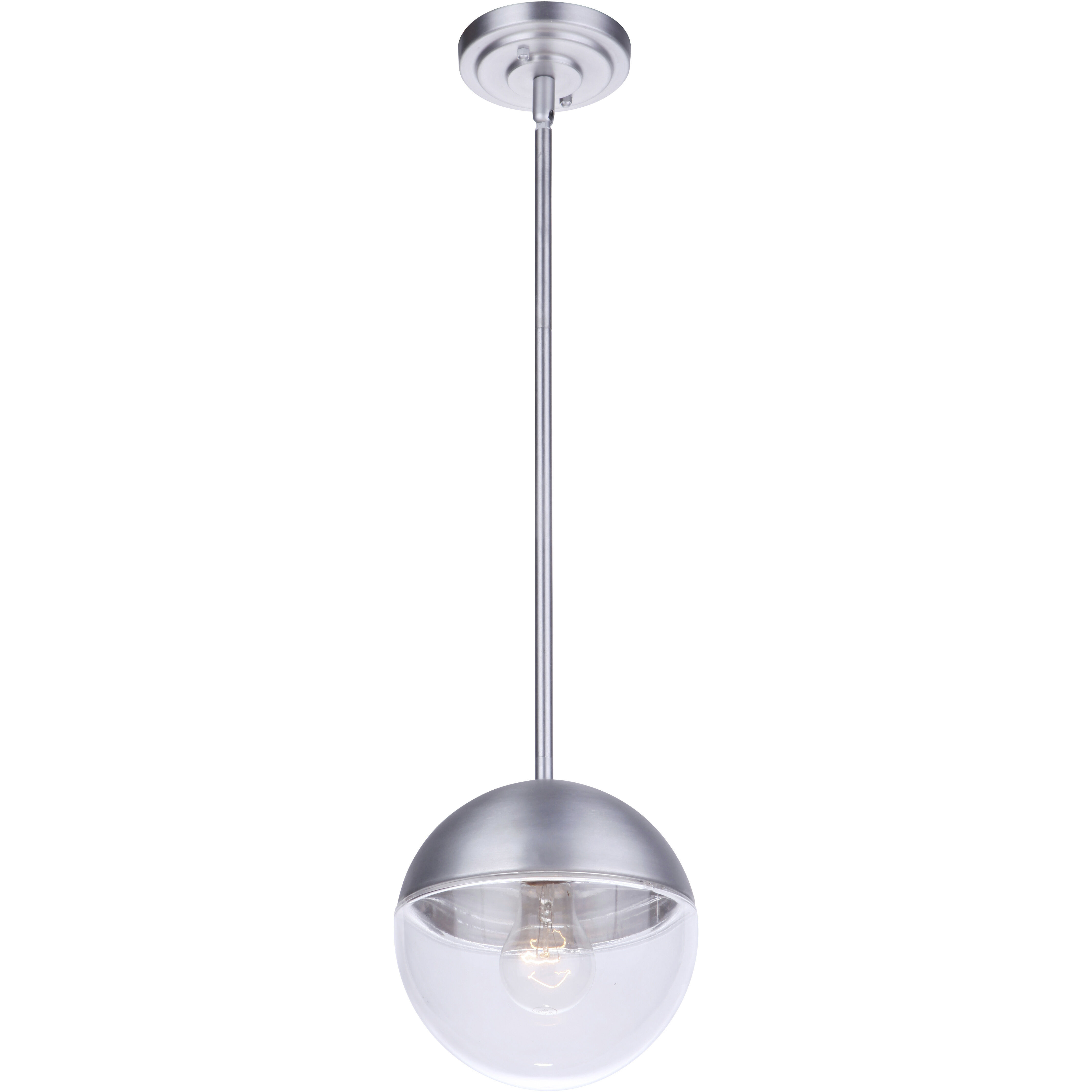 Evie 1 Light 7.5 inch Satin Aluminum Outdoor Pendant