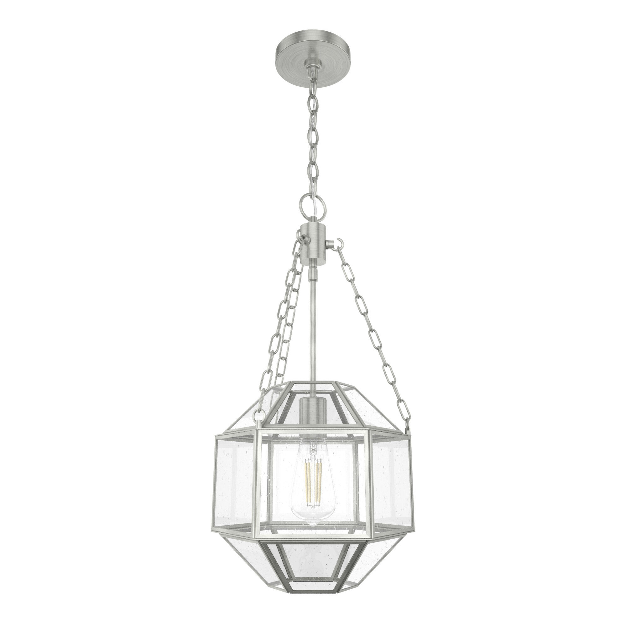 Indria 1 Light 11 inch Brushed Nickel Pendant Ceiling Light