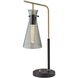 Walker 24 inch 40.00 watt Black and Antique Brass Desk Lamp Portable Light