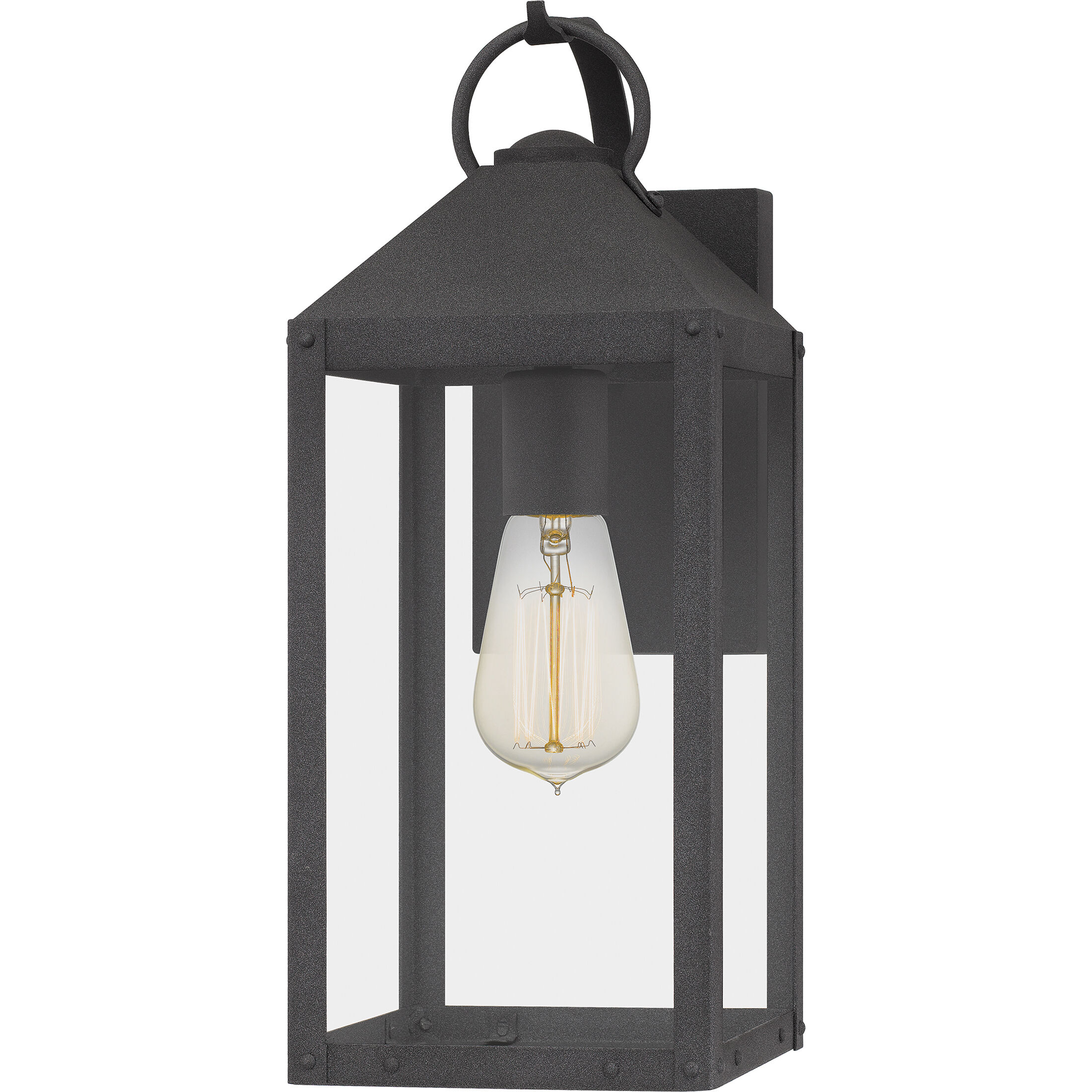 Thorpe 1 Light 15 inch Mottled Black Outdoor Wall Lantern, Medium