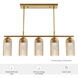 Beverly Glen 5 Light 36.5 inch Luxe Gold Linear Chandelier Ceiling Light, Medium