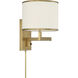 Madison 21.25 inch 60.00 watt Aged Brass Task Sconce Wall Light