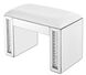 Modern 19 inch Clear Mirror and Crystal Vanity stool