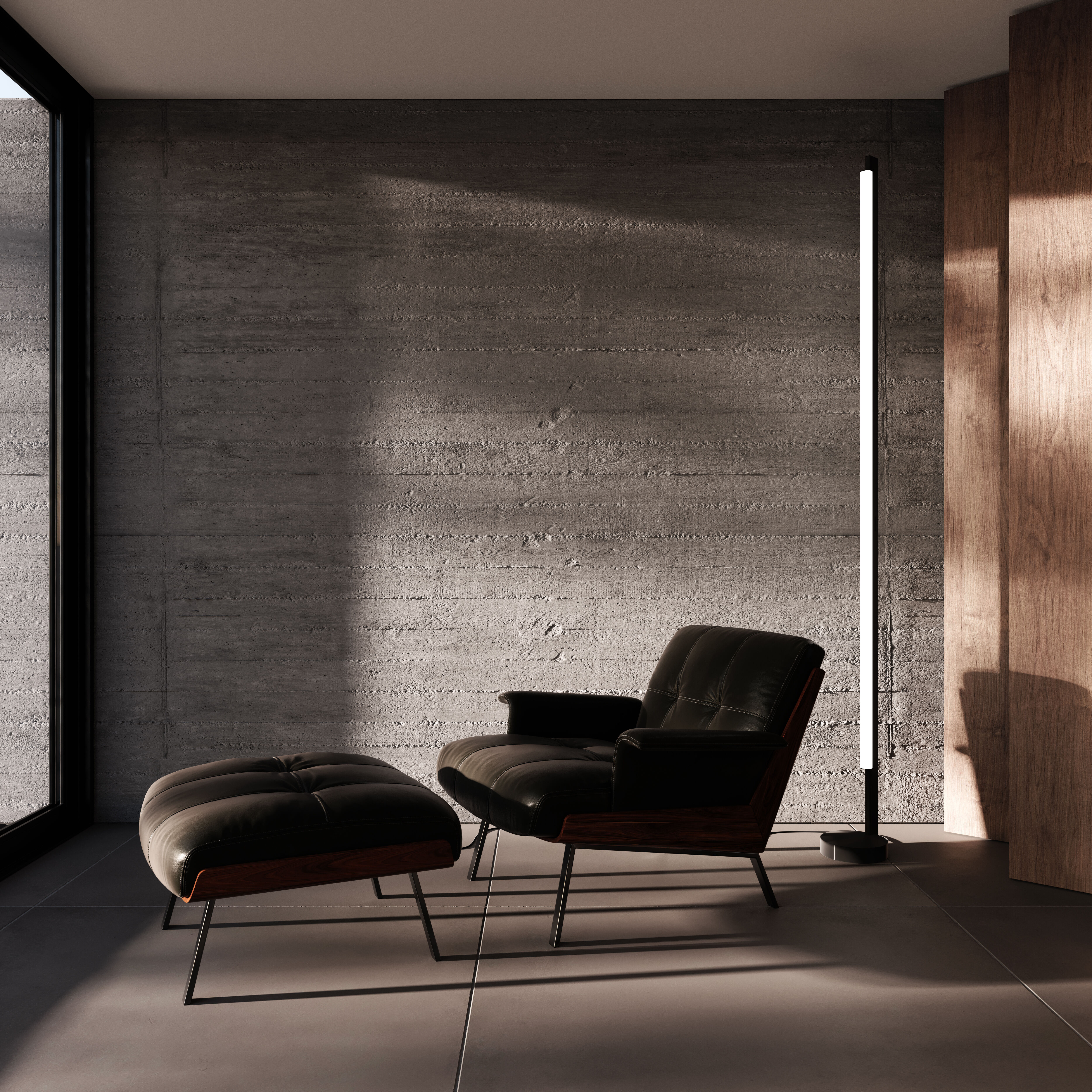 Keel 86.5 inch 28.00 watt Satin Black Floor Lamp Portable Light