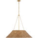 Marie Flanigan Corinne LED 36.25 inch Soft Brass Woven Hanging Shade Ceiling Light in Natural Wicker, Extra Large