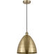 Edison Dome LED 12 inch Antique Brass Mini Pendant Ceiling Light