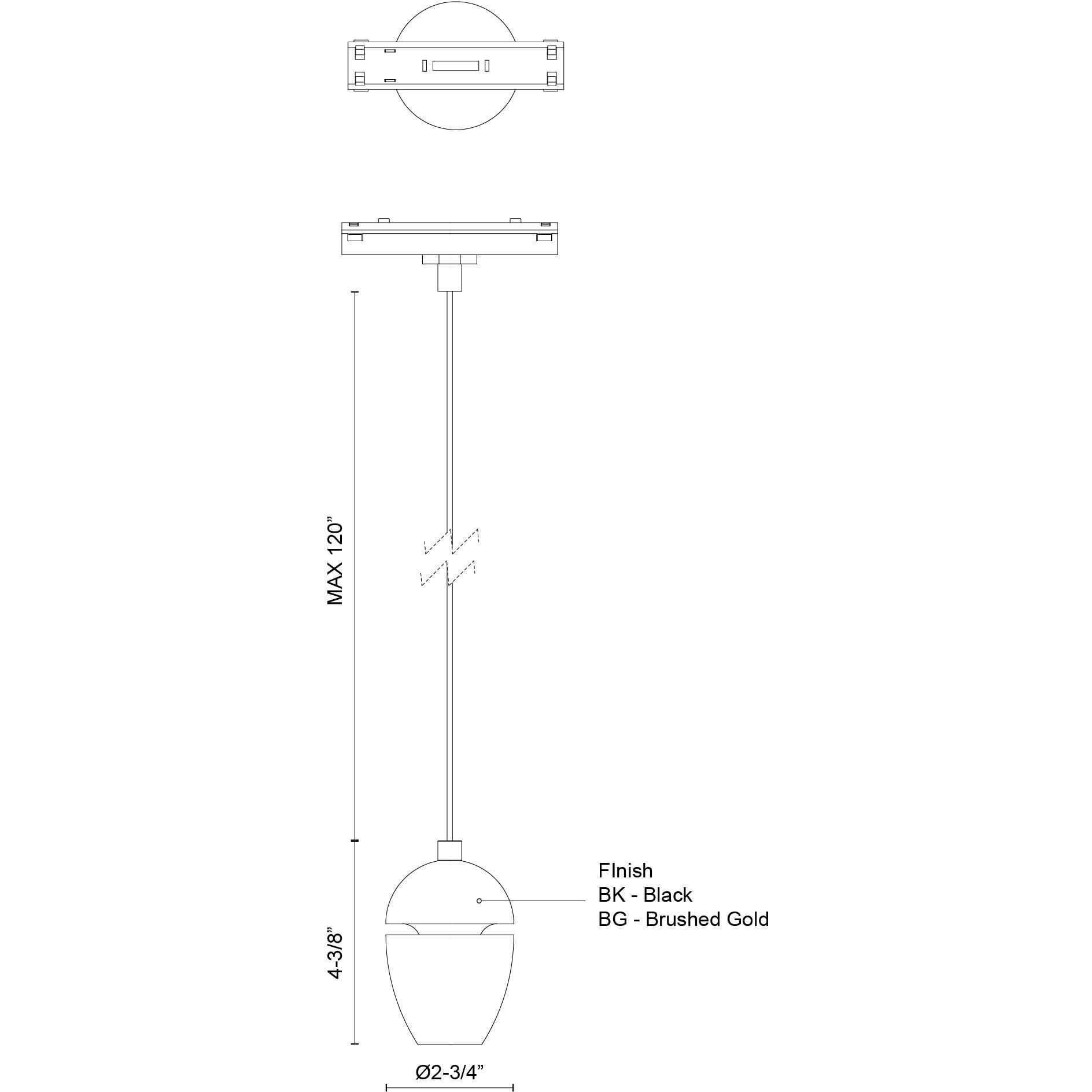 Eloa 48V DC White Trilo Track Pendant Ceiling Light
