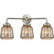 Nouveau Chatham 3 Light 24 inch Brushed Satin Nickel Bath Vanity Light Wall Light in Mercury Glass, Nouveau