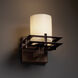 Metropolis Wall Sconce Wall Light in Dark Bronze, Cream (CandleAria), Cylinder with Flat Rim, Incandescent