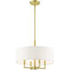 Meridian 4 Light 18 inch Satin Brass Pendant Chandelier Ceiling Light