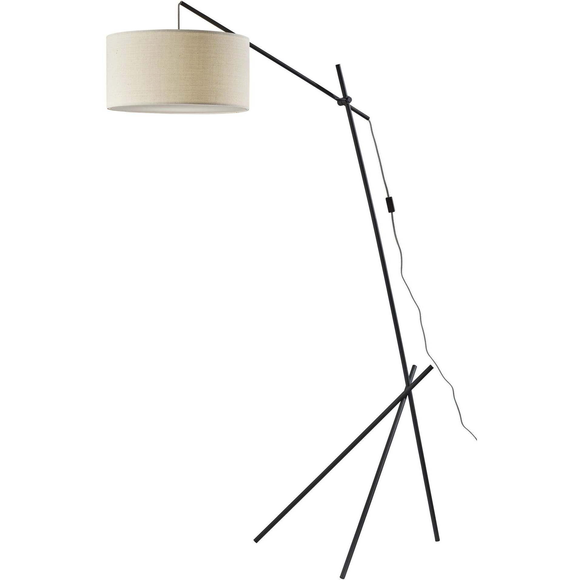 Varick 73 inch 100 watt Black Arc Floor Lamp Portable Light